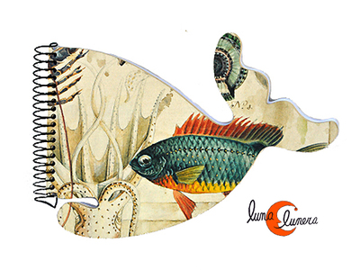 Libretas de papel, ballena pez.