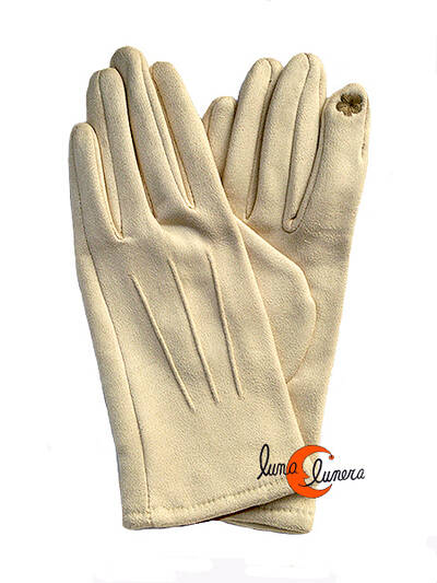 Guantes lisos blanco invierno.
