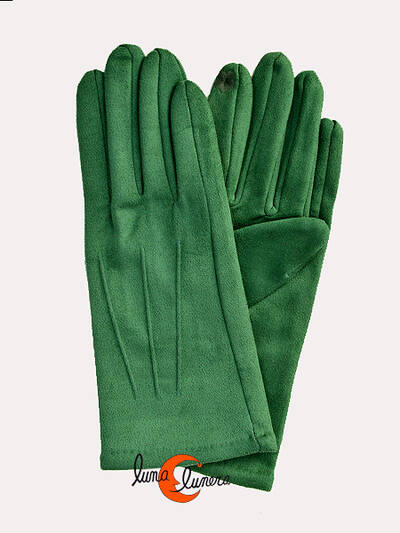 Guantes lisos verdes.