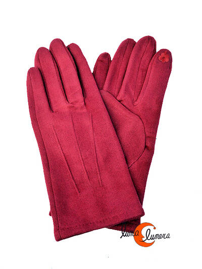 Guantes lisos fucsia oscuro.