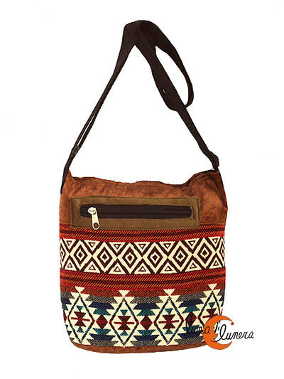 Bolso Ecuador, marrón y rojo.