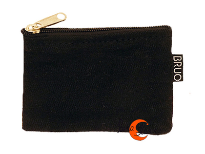 Monederos de tela Bruo.  Mini monedero pequeño con cremallera. Negro.