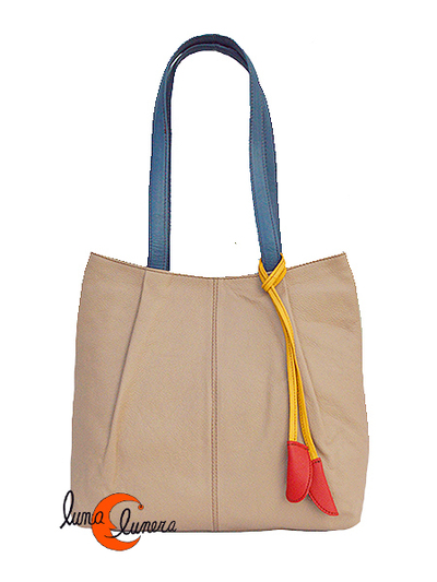 Soruka, bolso grande de piel shopping, color visón.