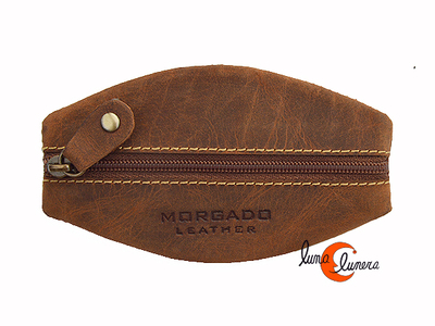 Monederos de piel Morgado, ovalado con cremalleras.