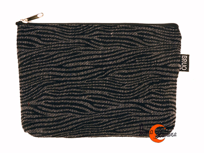 Estuches y neceseres de tela Bruo.  Estuche o pequeño neceser. Cebra negro.