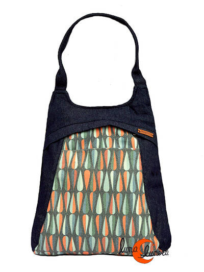 Mochilas de tela Mugling. Mochila bolso gotas, azul vaquero.