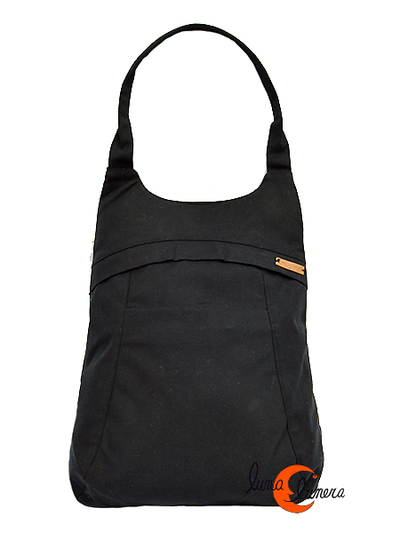 Mochilas de tela Mugling. Mochila bolso lisa negra.