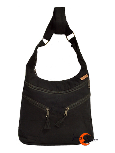 Bolsos de tela Mugling, grande negro.