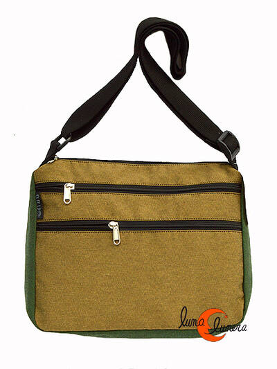 Bolsos de tela BRUO. Bolso bandolera grande verde.