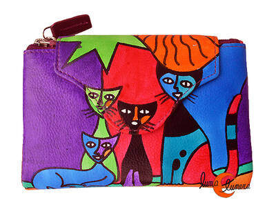 Carteras de piel Belmonte. Cartera grande gatos 39, morado.