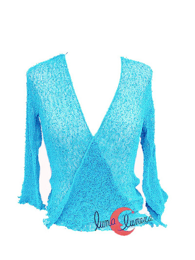 Chaquetas, rebecas de punto. Celeste intenso.