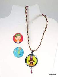 Colección Carla Millet.Colgante pequeño con imagenes intercambiales que se sujetan con imán