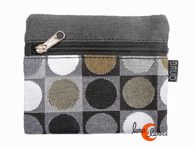 Cartera vegana Bruo de tela con goma. Grande modelo 2 pop.