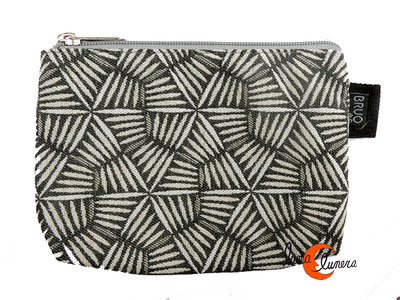Estuches y neceseres de tela Bruo.  Estuche o pequeño neceser. Mimbre gris.