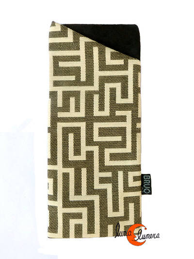 Funda de tela para gafas Bruo, laberinto beige.
