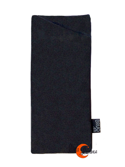 Funda de tela para gafas Bruo, negra lisa.