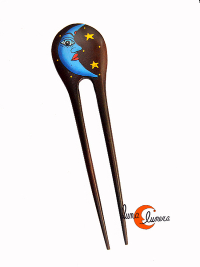 Palos para el pelo luna azul doble.