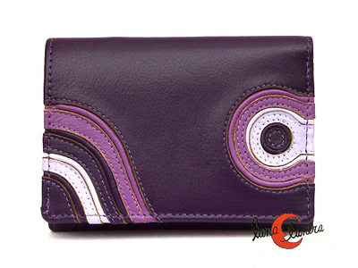 Cartera de piel Belmonte Jardín Japonés pequeña 042, morada.