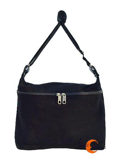 Benetti bolsos de tela, bolso dos bolsillos pequeño amarillo negro.