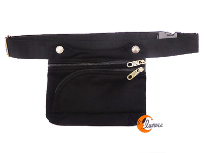 Benetti riñoneras de tela, rectangular negra.