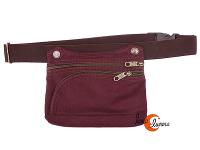 Benetti riñoneras de tela, rectangular granate.