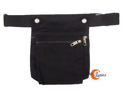 Benetti riñoneras de tela, tapa negra.