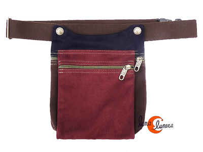 Benetti riñoneras de tela, tapa marrón granate.