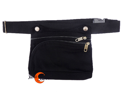 Benetti riñoneras de tela, rectangular XXL negra.