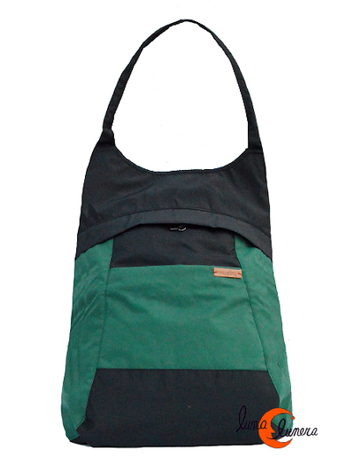 Impermeables. Mochilas de tela Mugling. Mochila bolso verde.