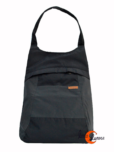 Impermeables. Mochilas de tela Mugling. Mochila bolso gris oscuro casi negro.