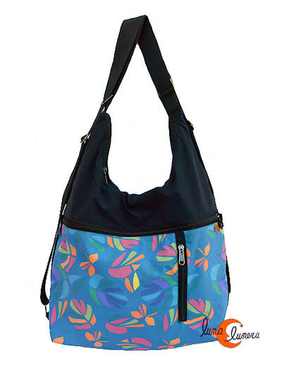Impermeables. Bolsos de tela Mugling. Bolso mochila color azul.