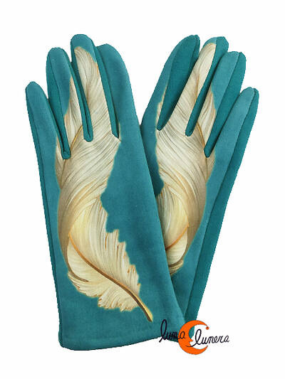 Guantes pluma celeste.