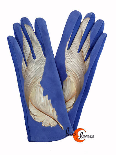 Guantes pluma azulón.