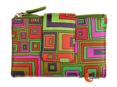 Carteras de piel Belmonte. Cartera pequeña 32. Laberinto verde.