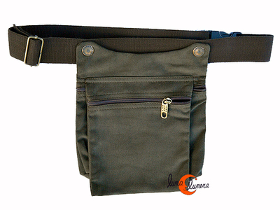 Benetti riñoneras de tela, tapa verde oscuro.