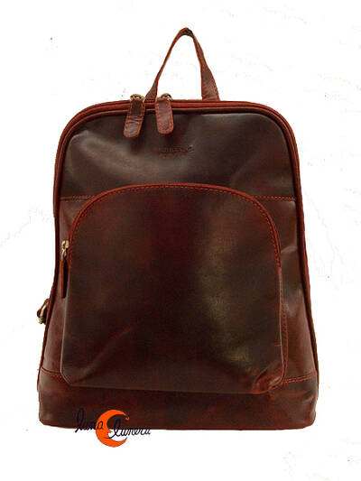 Mochila de cuero Morgado. Mochila 113 color coñac.