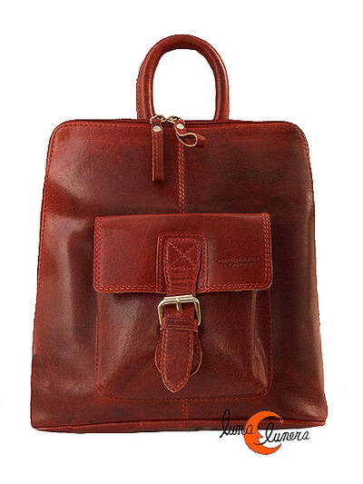 Mochila de cuero Morgado. Mochila 115 color coñac.