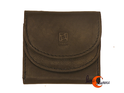 RMN carteras de piel, 8921 negro. Cartera monedero pequeño.