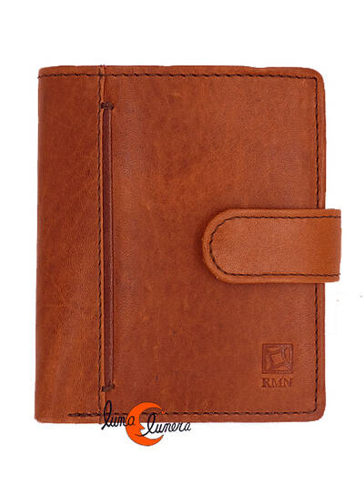 RMN carteras de piel, 90021 marrón. Cartera con tarjetero y monedero.