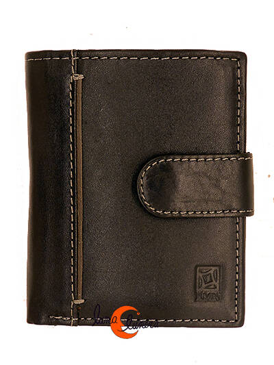 RMN carteras de piel, 90021 negra. Cartera con tarjetero y monedero.