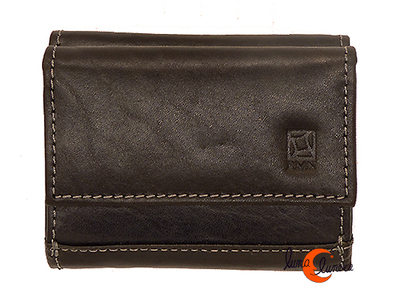 RMN carteras de piel, 90031 negra. Cartera pequeña con monedero independiente.