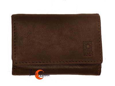 RMN carteras de piel, 8204 marrón. Cartera pequeña con monedero.