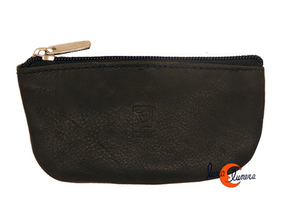 Monederos de piel MRN 8769, media luna plano negro.