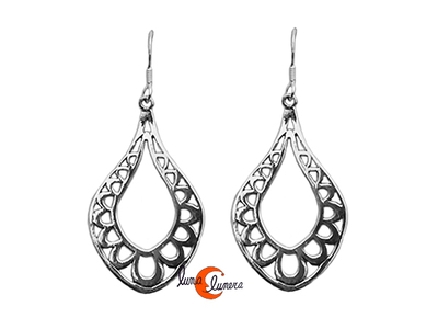 Pendientes de plata. Gota grande calada.