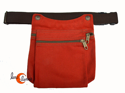 Benetti riñoneras de tela, tapa color caldera.
