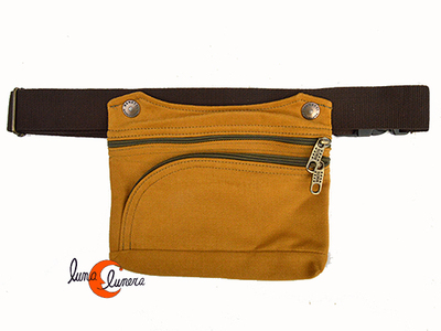 Benetti riñoneras de tela, rectangular amarillo mostaza.