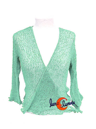 Chaquetas, rebecas de punto. Verde agua.