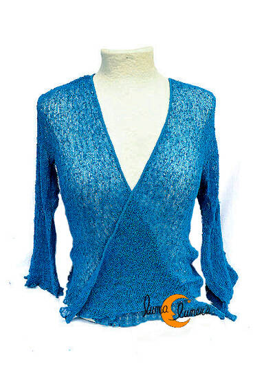 Chaquetas, rebecas de punto. Azul turquesa muy intenso.