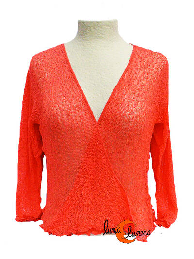 Chaquetas, rebecas de punto. Naranjo.