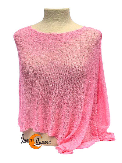 Poncho de punto. Rosa.